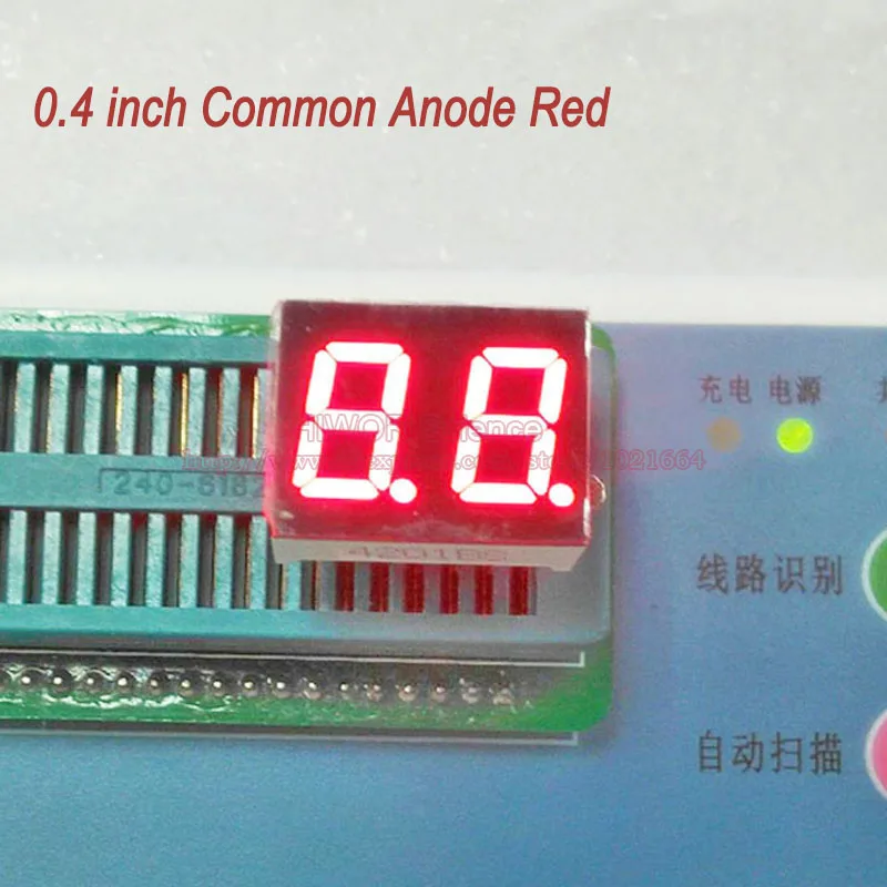 10 шт./лот) 10 контактов 4021BR 0,4 дюйма 2 цифры биты 7 сегментный красный светодиодный дисплей общий анод цифровой дисплей Pin2 5 Общий контакт