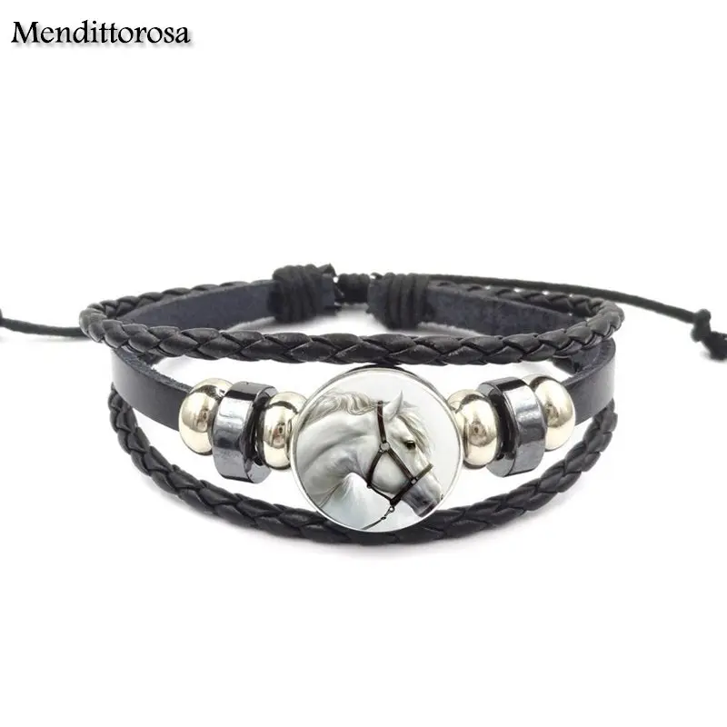 Модный браслет Mendittorosa из черной кожи для женщин и девушек ювелирные
