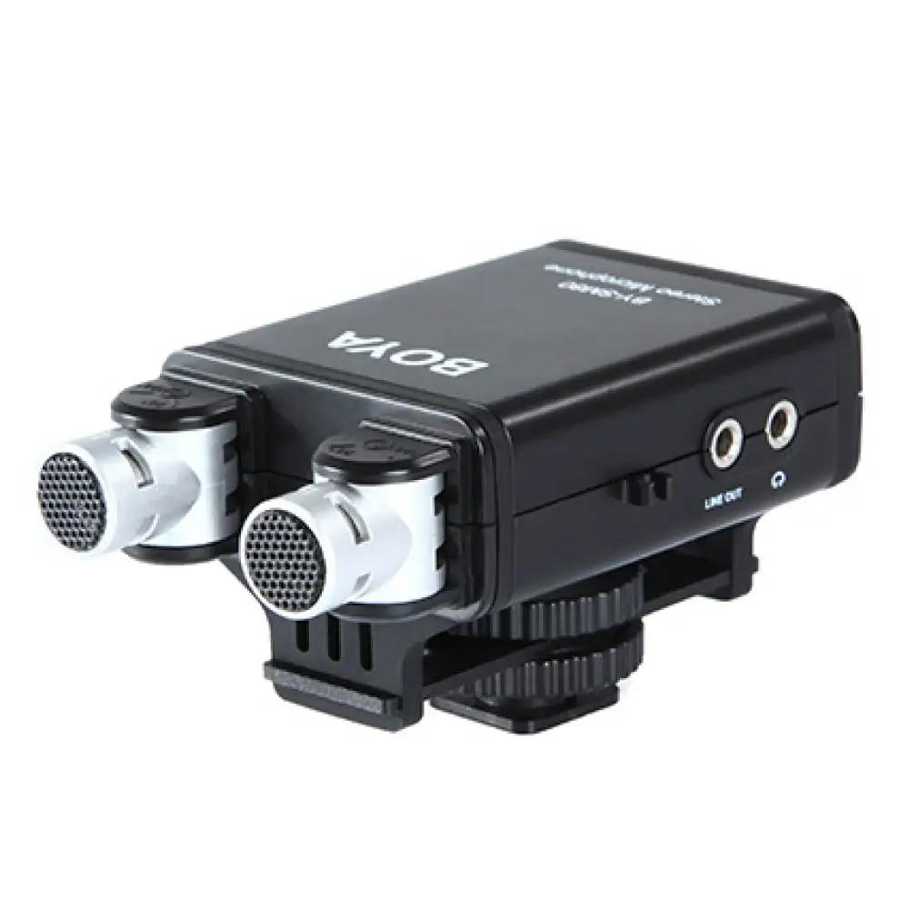 

BOYA Microphone Bi-directional Stereo Video + Windshield for Canon Nikon DSLR Camera Camcorder Video Record BY-SM80 Microphone