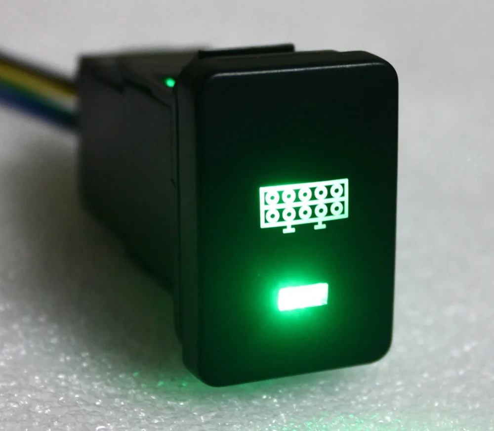 LED LIGHT BAR Push Button Car ON OFF Switch 12 Volt 3 Amp DIY Green LED