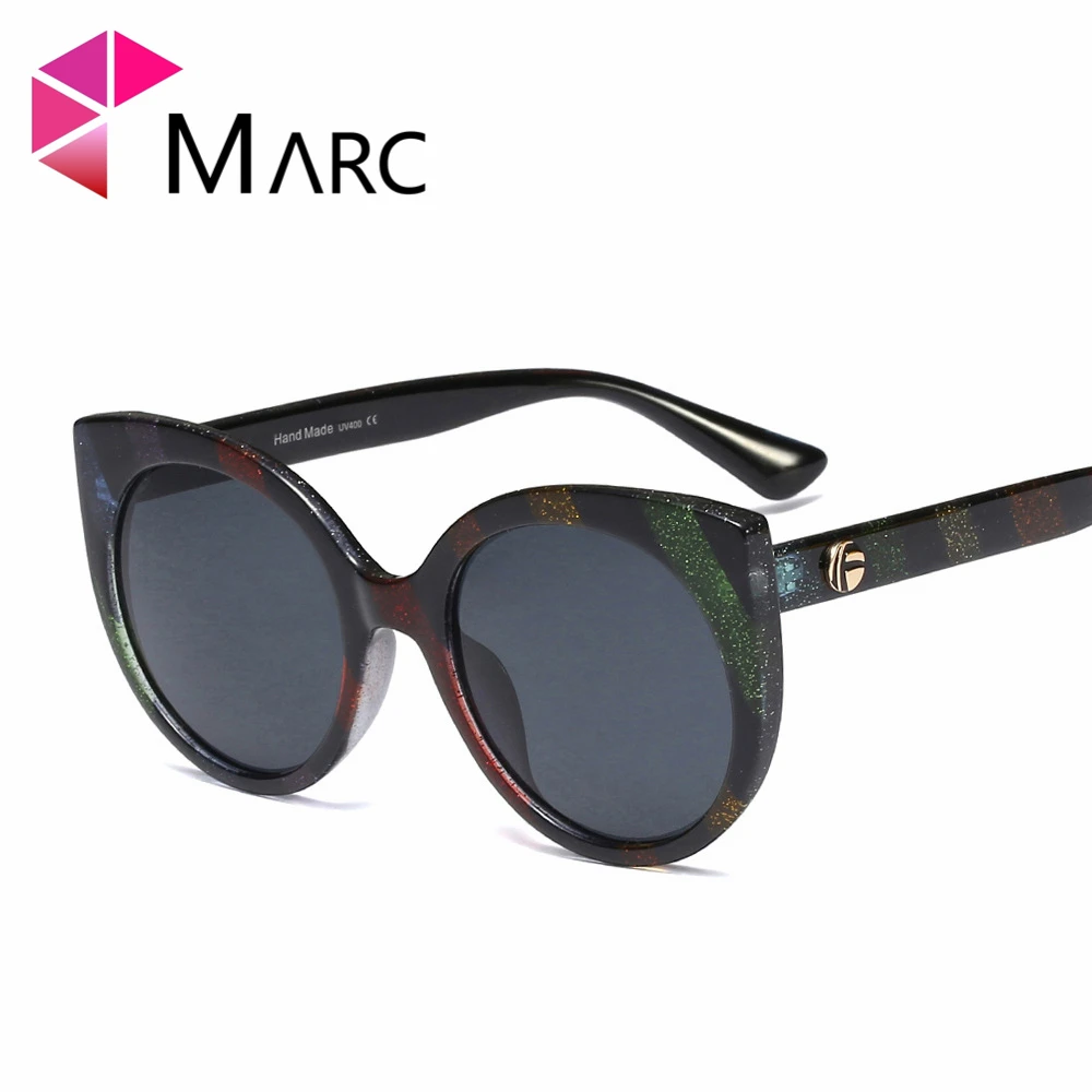 

MARC Fashion Sexy Ladies Cat Eye Sunglasses Women Clear Vintage Brand Big Frame Gradient Sun Glasses Female Oculos UV400