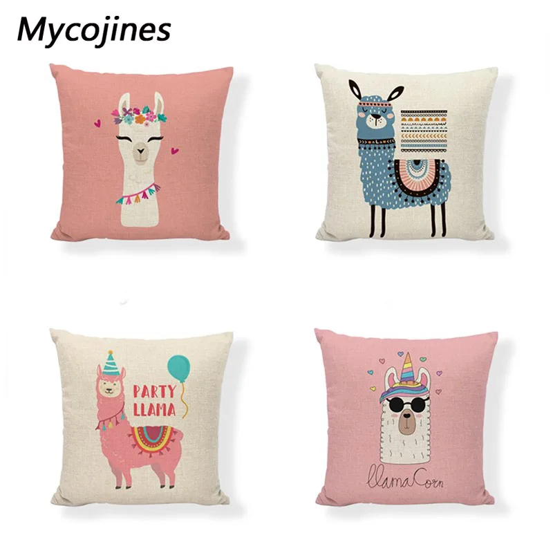 Wholesale Alpaca Cushion Cover Linen Material 45*45 cm Throw