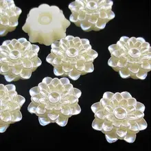 10pcs /lot ABS Imitation Pearl White Color flower 20mm DIY Half Round Simulated Pearl Bead Flat Back HandCraft Accessories DIY