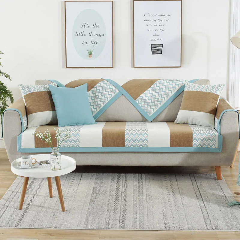 1 шт. чехлы для диванов для гостиной шенилл жаккард современный минималистичный угловой Чехол для сидения нескользящий диван полотенце - Цвет: 2