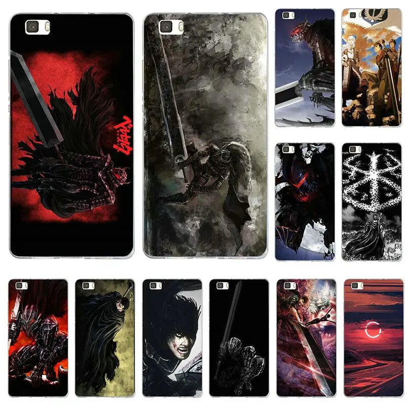 

Berserk Guts Fanart Soft Phone Case Cover for Huawei P8 P9 P10 P20 Lite Mate 10 Pro Y3 Y5 Y6 II Y7 Honor 6X Plus