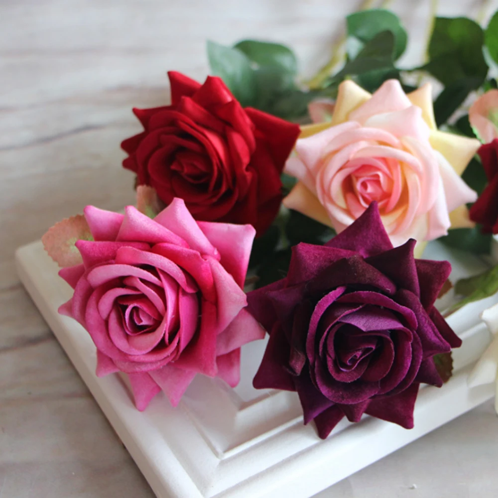 1pc Artificial Rose Flowers 6 Colors Home Decorative Fake Flowers For