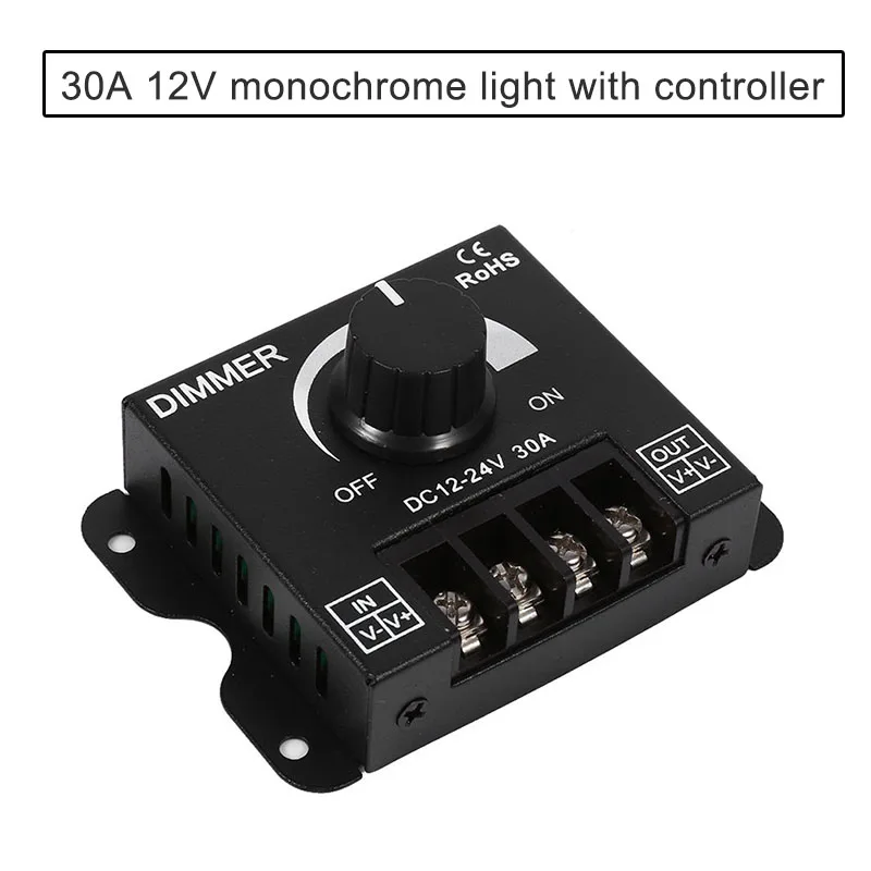 Новый 12V-12V 30A металлический светодиодный диммер контроллер ручной Управление для