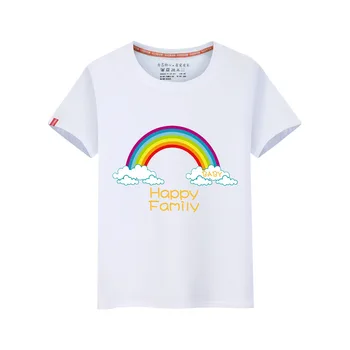 

5pcs/lot boys t shirts girls tshirts cotton summer tops rainbow print short sleeve kids children tees 2-8T baby boys clothes
