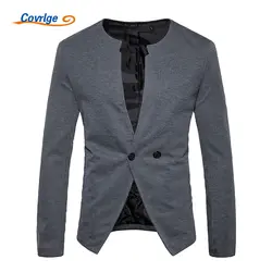 Covrlge Блейзер Для мужчин 2018 Новый Пиджаки для женщин Masculino Slim Fit повседневные платья костюм мужской Пром куртка пальто с круглым вырезом