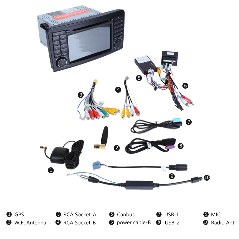 Sale Eunavi Android 7.1 WiFi GPS Navi Quad Core Blotooth Stereo Car DVD Player For Benz ML CLASS W164 ML300 ML350 ML450 ML500 4