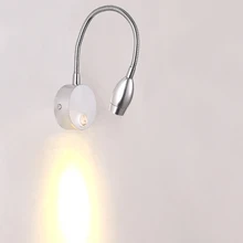 Внутреннее освещение 3 Вт светодиодный настенный светильник-бра, светильник с изображением мягкой трубы, точечный светильник, переключатель включения/выключения, витрина для спальни, серебристый корпус