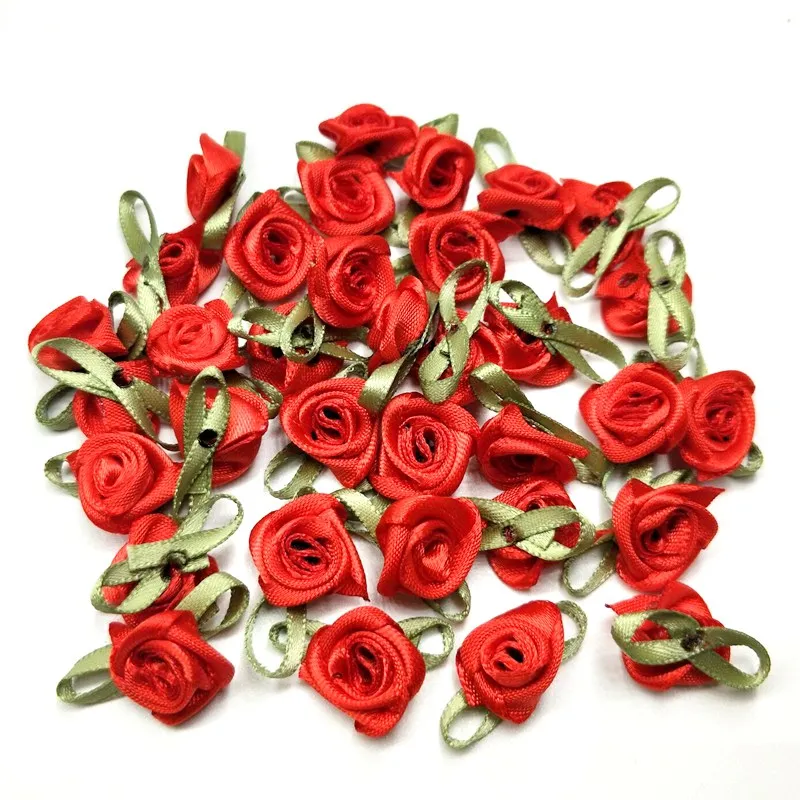 HL 50 шт. Мини Искусственные головки цветов сделать атласные ленты с розами ручной работы DIY ремесла для Свадебные украшения Аппликации