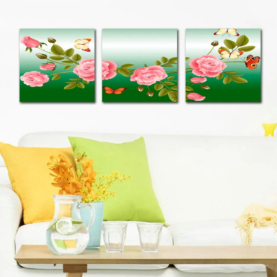 Printed three picture Combination Posters Wallpapers Prints on canvas ...