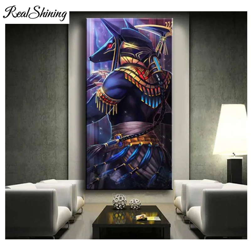 

Full Square/round drill 5D DIY Diamond Painting "Egyptian God Anubis ''3D Embroidery pattern cross stitch kit Art FS6039