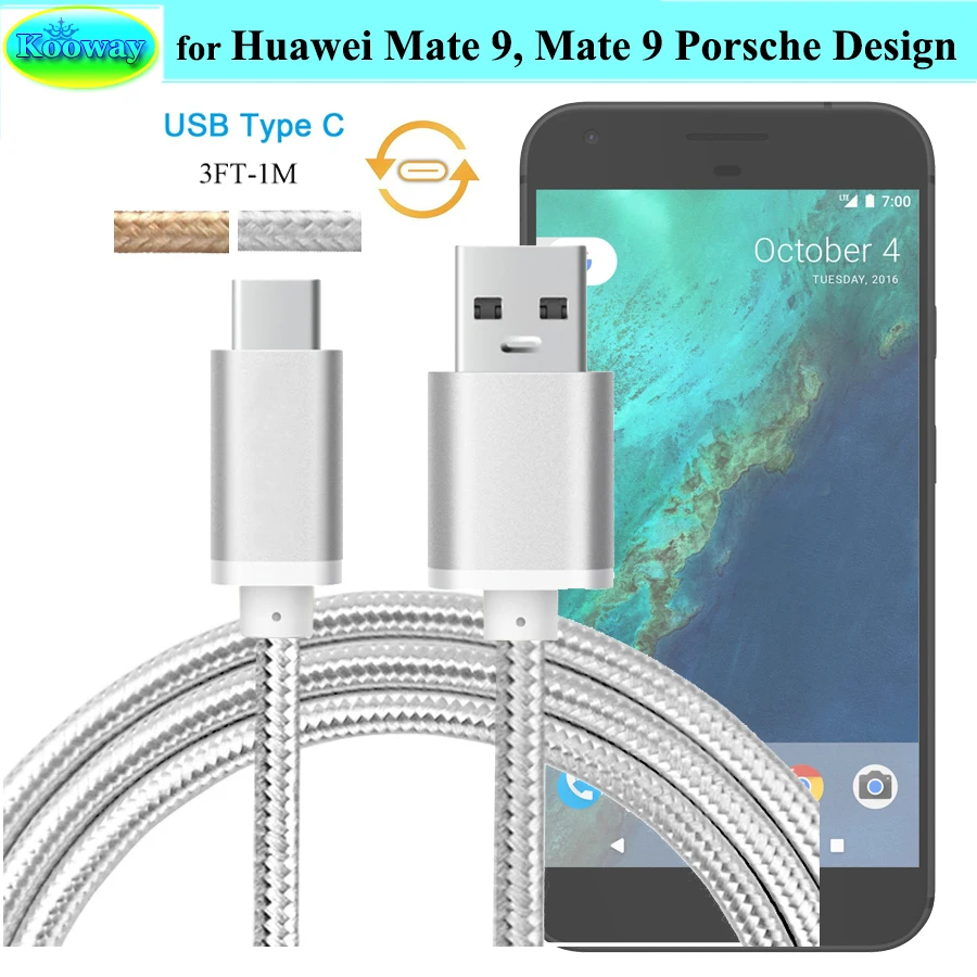 1 м USB Type C кабель для синхронизации данных и зарядки Huawei Mate 10 / Pro 9 Porsche Design 3