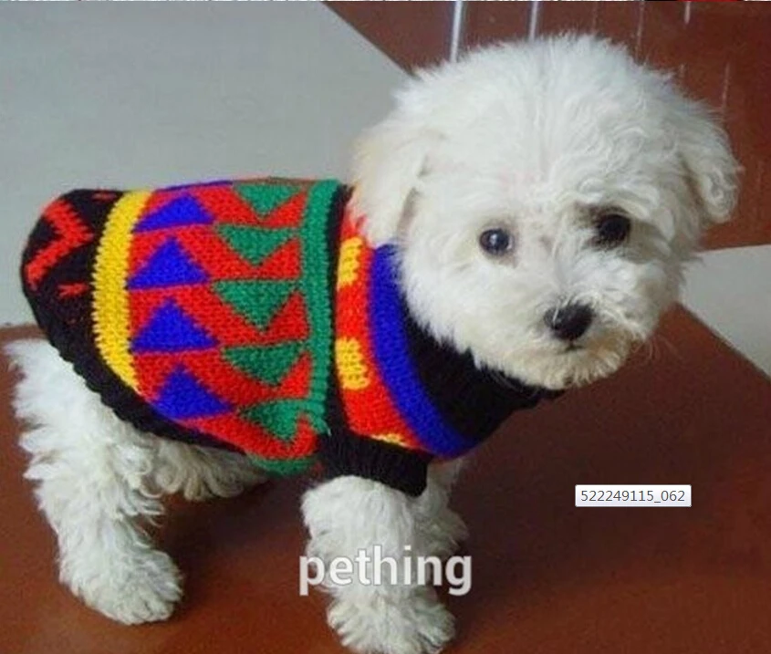 

XXS-XL Winter Pet Dog sewater dog Clothes colorful warm Pet Sweaters Spring Rendering Equipment Pet Apparel Woolen random color