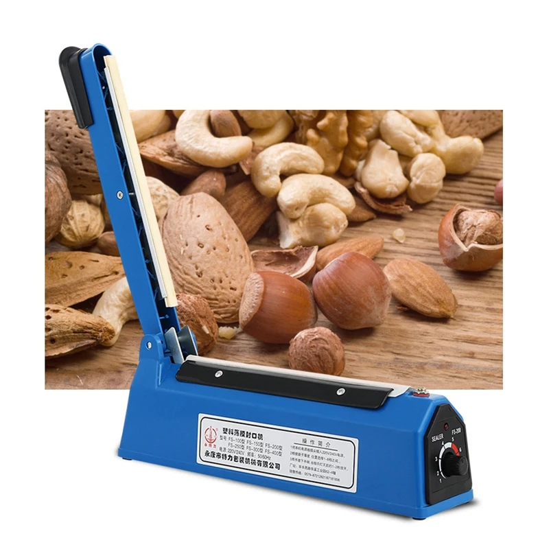 220V 8 Inch Impulse Sealer Heat Sealing Machine Kitchen Food Sealer Vacuum Bag Sealer Bag Packing Tools Eu Plug
