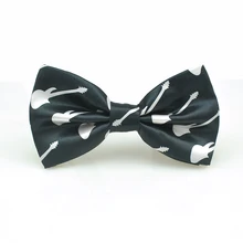 Новые модные женские мужские унисекс классическая бабочка для смокинга "Белая гитара Черная музыка" узор оценка регулируемый галстук бабочка