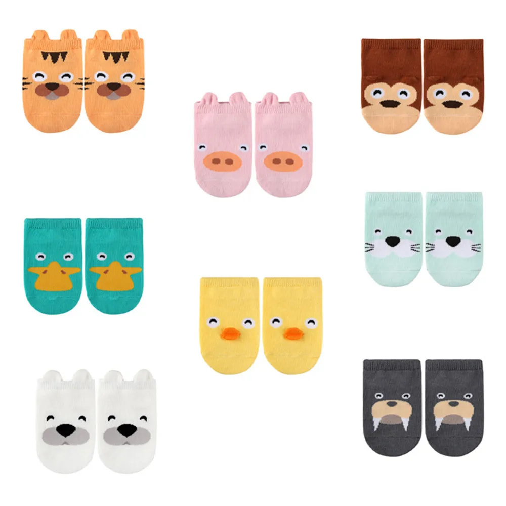 Носки для новорожденных нескользящие носки для новорожденных носки для маленьких мальчиков и девочек, одежда с рисунками персонажей из мультфильмов для новорожденных Дешевые вещи для малышей, нескользящие носки
