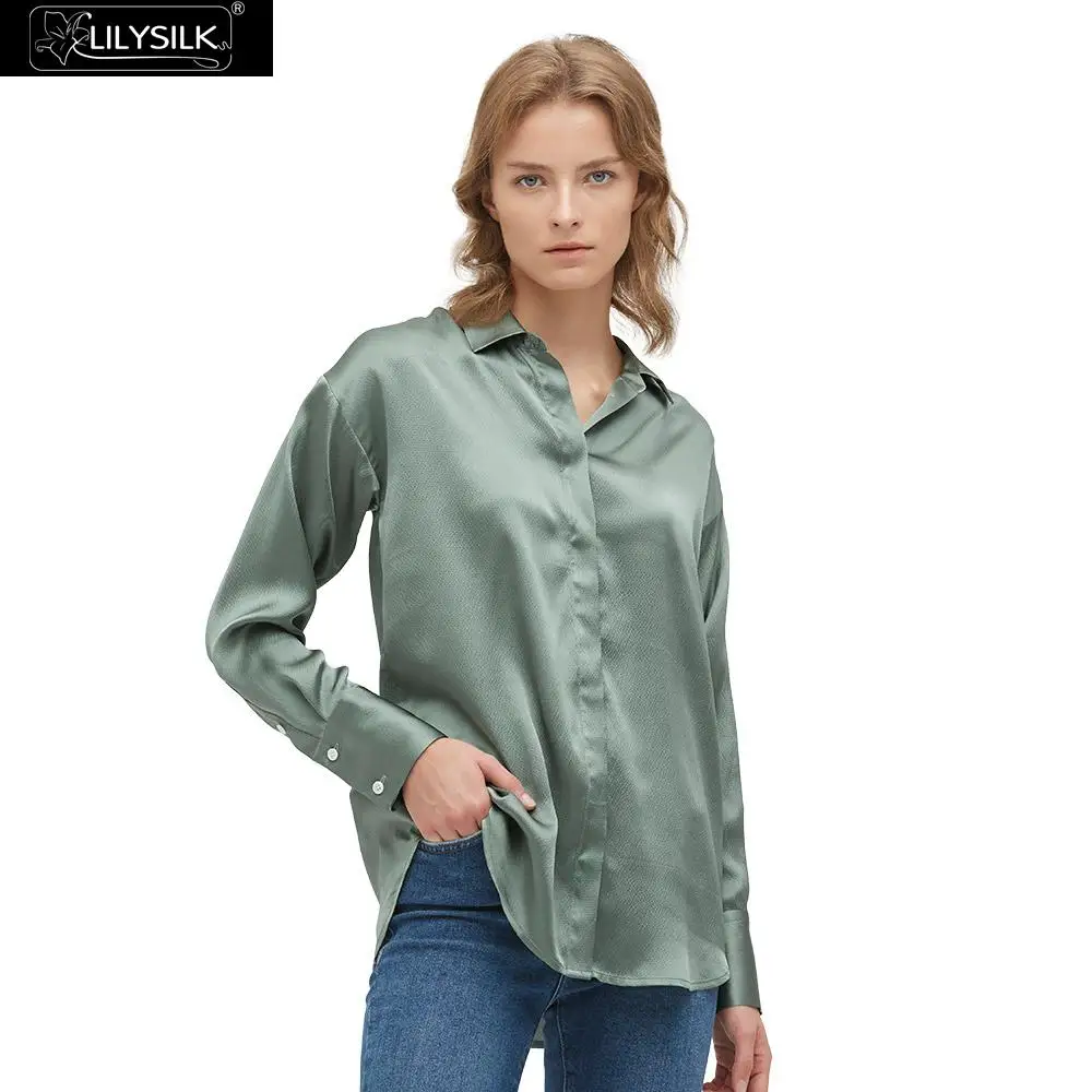 

LilySilk Shirt Chic and Relaxed-Fit Silk Women New Free Shipping