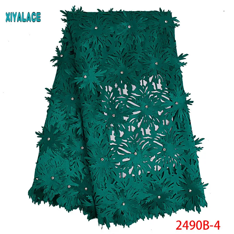 Африканская кружевная ткань высокого качества Кружева 3D Цветы Tullle кружевная ткань французская кружевная ткань с бусинами для бисер YA2490B-5
