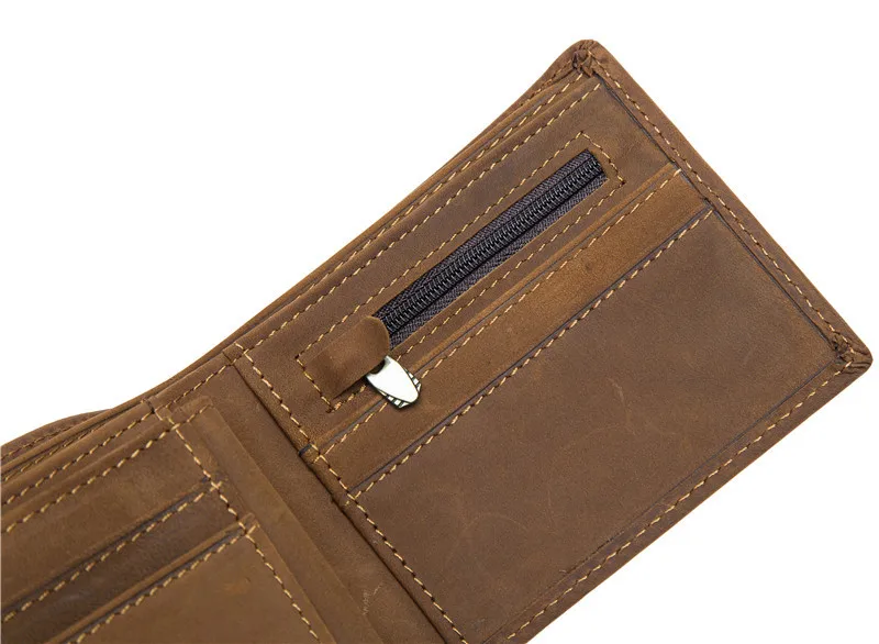 Men Wallet Short Crazy horse leather simple Small Purse Cowhide Leather Male Wallet Coin Pocket Card Holder Vintage Wallet Purse