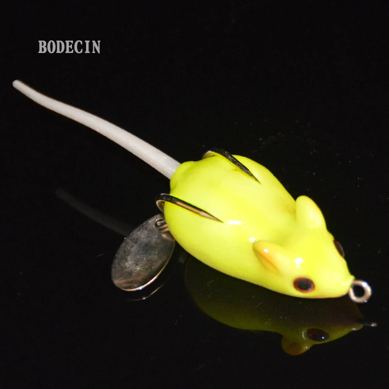4PCS Fishing Lure Soft Lures For Fish Bait Hollow Body Mouse Baits China Artificial Swim Bait Shad Topwater Snakehead Hooks Sea (3)