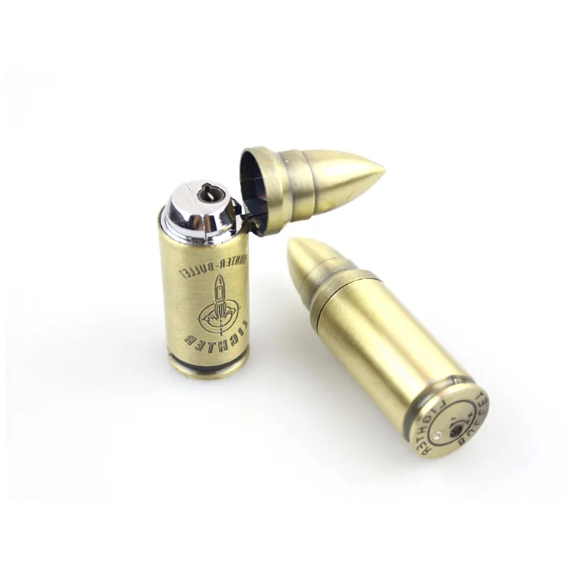 

Creative Copy Bullet Straight Flame Lighter Compact Jet Metal Lighters Windproof Butane Gas Turbo Lighter Novelty Military Gift