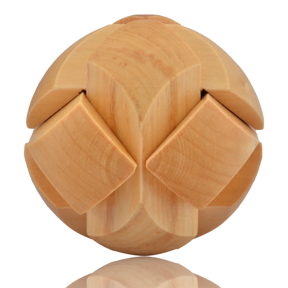 

Puzzle Brain Training Toy Football Shape Wooden Puzzle Cube/Educational Toy Kong Ming/Luban Lock for Adult Children