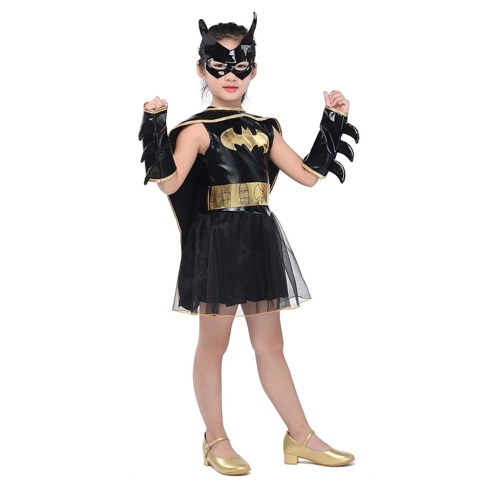 Kids Batgirl Tutu Costume Little Girls Batman Superhero Fancy Dress DC Comics Halloween Costumes fo