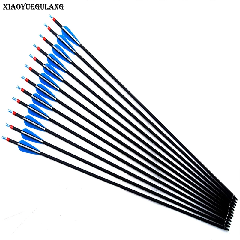 12PCS/LOT 30 Inch Carbon Fiber Arrows spine 350 with Field Points