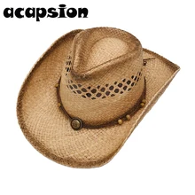 Cowboy Hats Women Men Western Cowboy Hat For Dad Gentleman Lady Straw Sombrero Hombre Panama Straw Jazz Caps Sun Hats A070