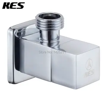 

KES K112A1 Brass Quarter Turn Angle Valve G1/2 Inlet and Outlet Modern Square, Polished Chrome