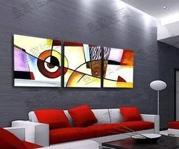 

Handmade modern abstract 3 piece canvas wall art oil painting as unique gift pictures for living room Bedroom Hotel Decor