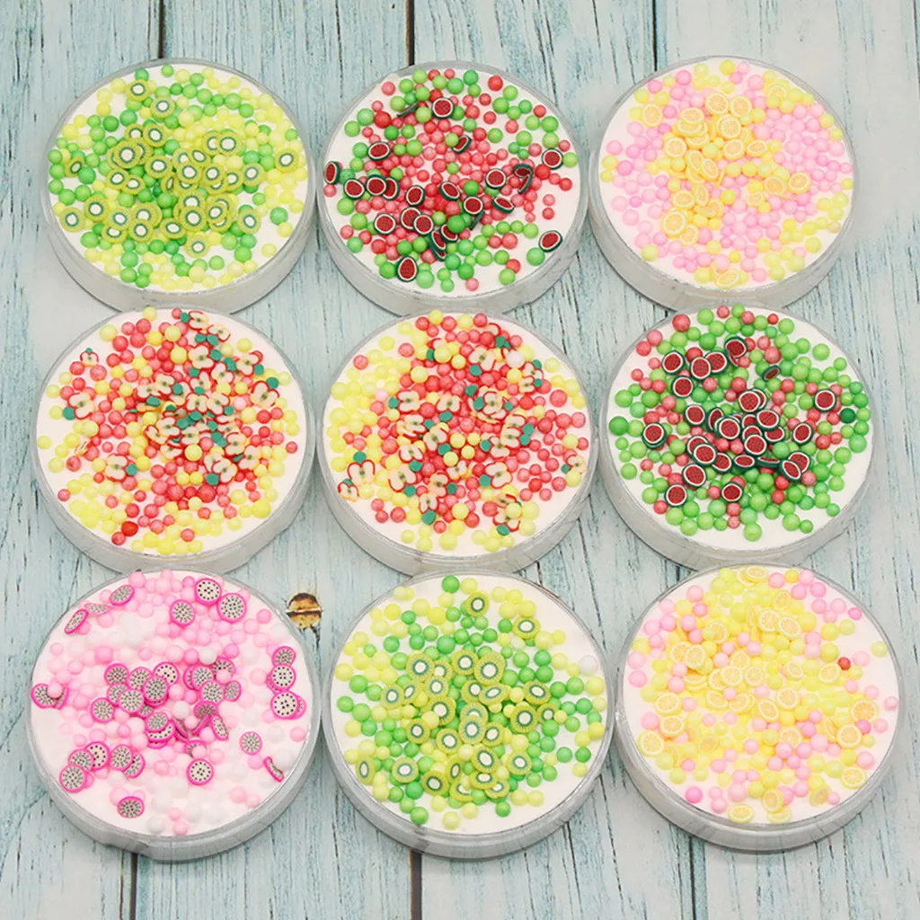 

60ml Rainbow Slime Fluffy Floam Kids Modeling Clay Polymer Fruit Toy Putty StressSafe Cotton Slime Anti Stress Plasticine P20
