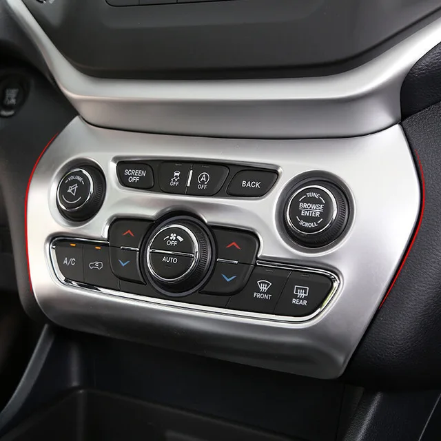 

FOR Jeep Cherokee KL 2014 2015 2016 2017 2018 ABS Matte Car air conditioner Switch panel frame Cover Trim car stylin accessories