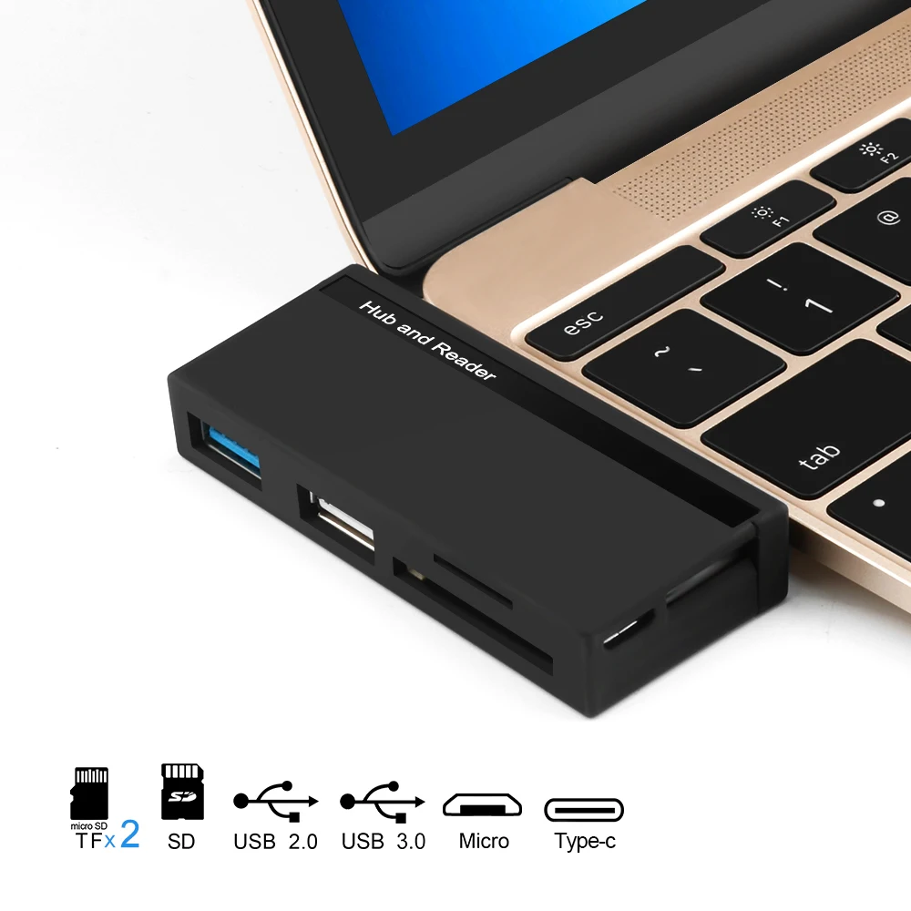 Rocketek type-c usb 3,0 портовый концентратор otg type c устройство для чтения карт памяти Адаптер для SD/TF micro SD macbook/mac pro/mac air pc компьютер