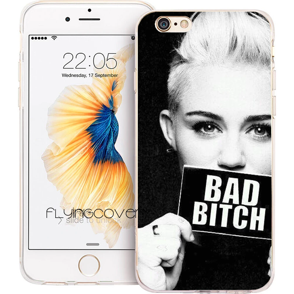 Coque Miley Cyrus Bad Bitch Capa Soft TPU Silicone Phone Cover for iPhone 7 7Plus Case 5S 5 SE 6 6S Plus 5C 4S Cases. |