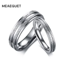 Meaeguet модные его и ее обещание пара обручальные кольца тупой полированный нержавеющая сталь обручальное кольцо для женщин и мужчин