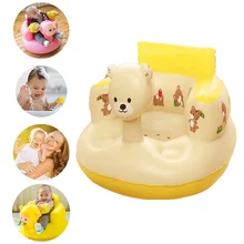 Kids Baby Inflatable Chair Sofa Bath Seat Dining Pushchair PVC Infant Portable Play Game Mat Stool JS88