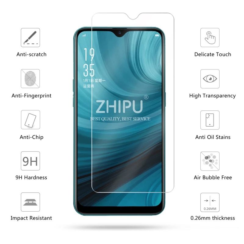 10 шт. закаленное стекло для OPPO A7N протектор экрана 2.5D 9 H Премиум Закаленное 6 2 PCDM00