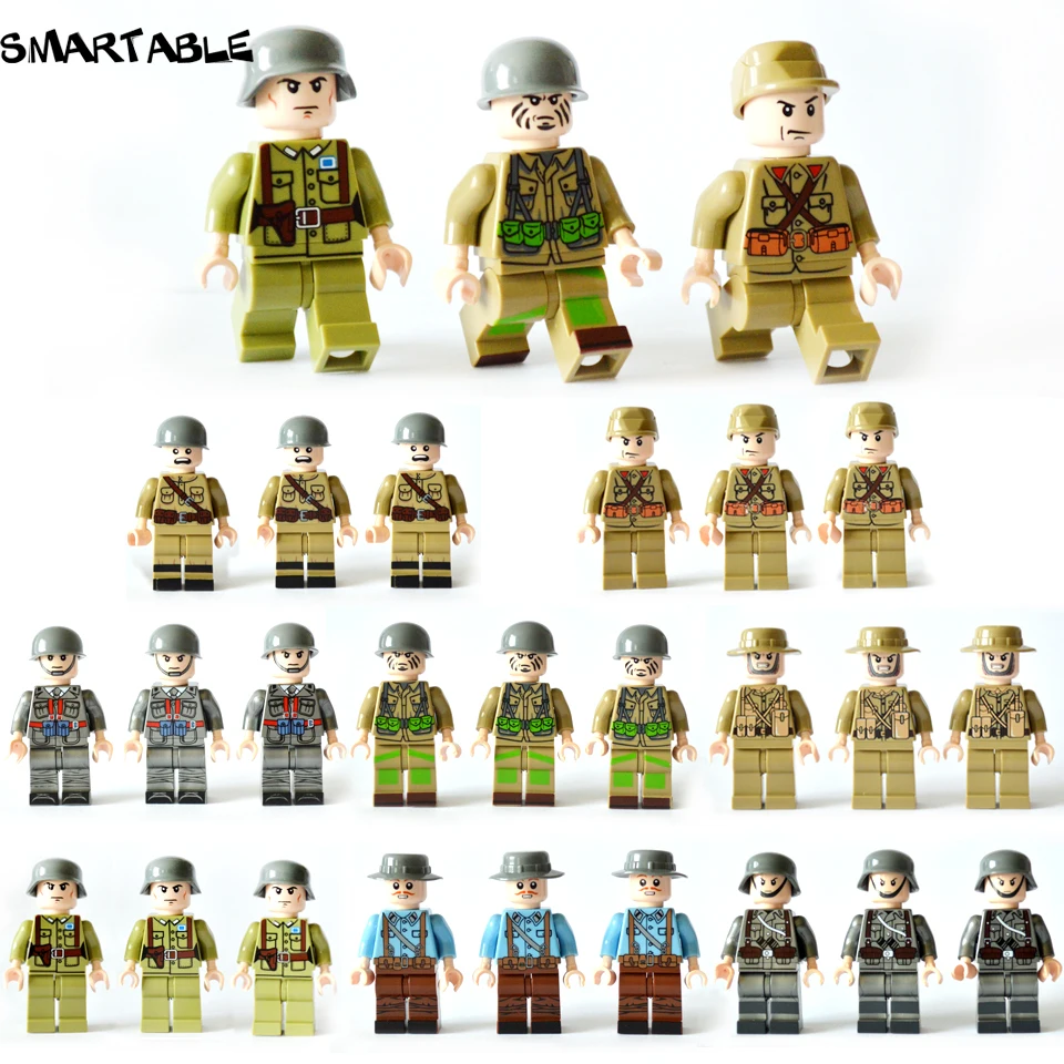 Smartable 24pcs set Building Blocks Figures brick toys Compatible Legoing Figures weapon military soldier for Gift
