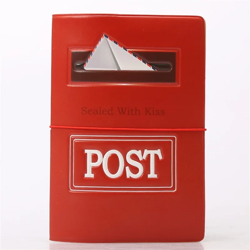 

New style Red Envelope POST Travel Passport Cover Porte Carte Simple PVC Business Credit Card Holder Card Bag documents Set