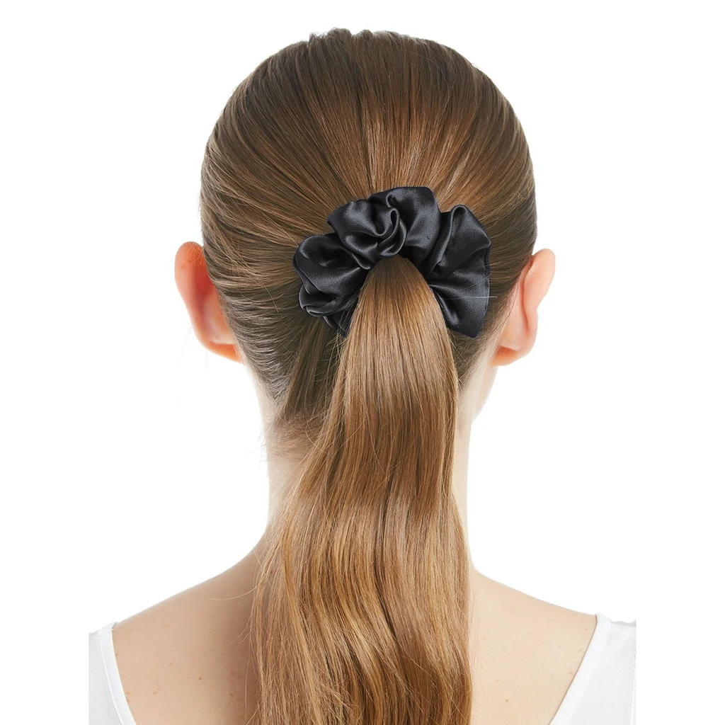 100% Silk Hair Scrunchies Elastic Hair Band Soft Bobble Hair Tie Ponytail Holder Hair Accessory for Women Ladies Girls