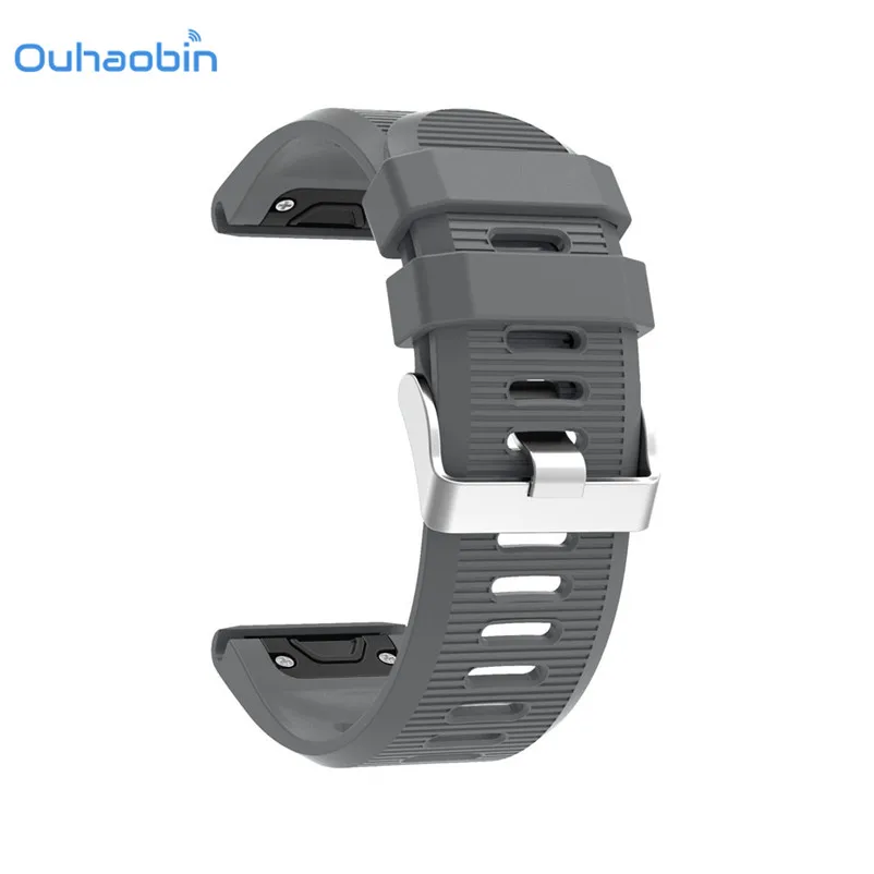 

Ouhaobin 26mm Width Outdoor Sport watch band Easy Fit Silicone Strap Watchband for Garmin Silicone Band for Garmin Fenix 5X/3/3H