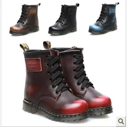 

2015 Winter Fashonable Child Boy Girl Warm Snow Boots for Kids Laredo Lace up Boots Side zipper Leather Boots Free Shipping