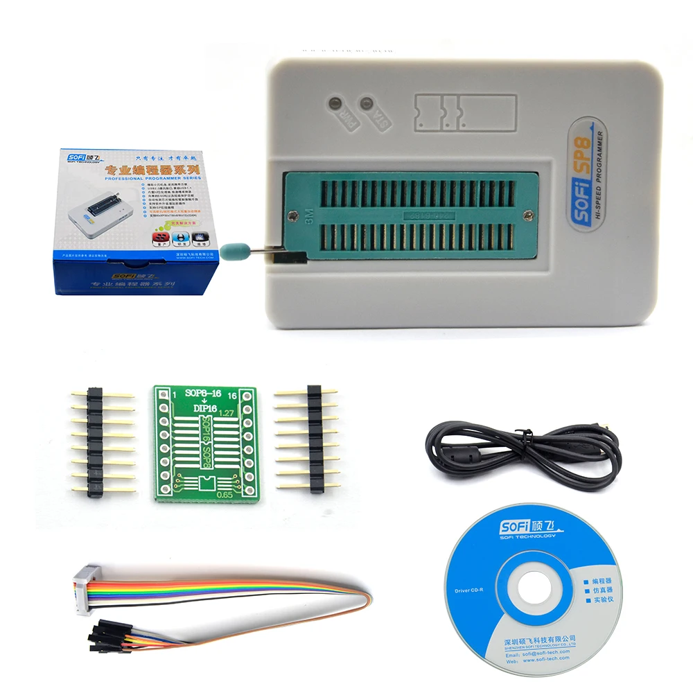 Высокий профессиональный Скорость USB программист SOFI SP8-A EEPROM BIOS флэш-ISP 40 контакты адаптер 24 25 93 для более чем 4000 интегральные микросхемы