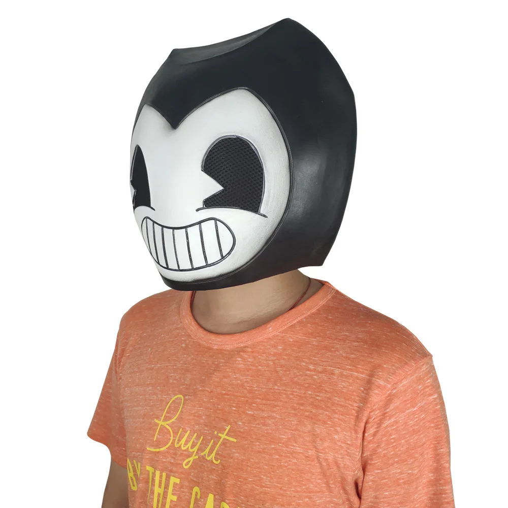 Game Bendy Mask Cosplay Costume Prop Halloween Party Latex Masks Helmet