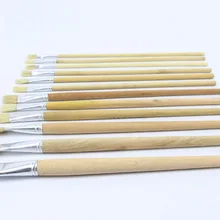 20 шт./компл. свиная щетина деревянный кисть с плоской головкой, кисточка для макияжа гуашевые щетки Краски принадлежности художественные кисти Студенческая Канцелярия