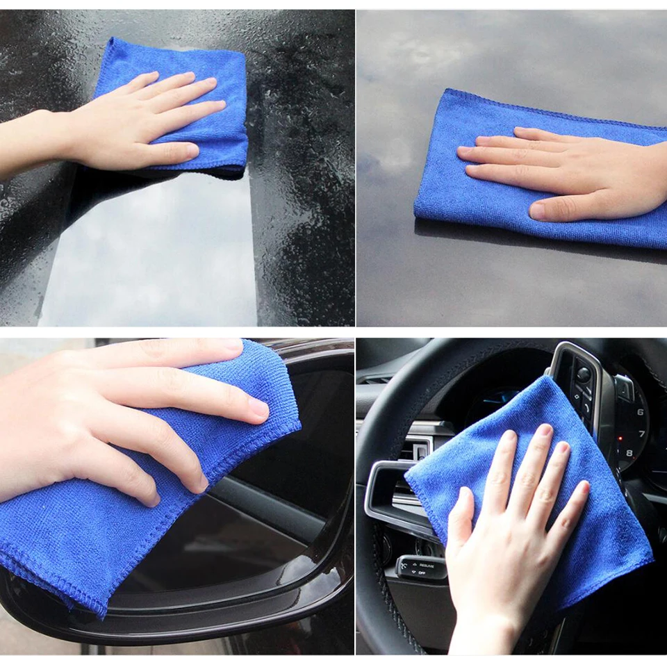 

1/5/10Pcs/set Car Wash Towel Microfiber Car Cleaning Drying Cloth Soft Cloths Quick Absorbent Car Detailing Care Towel 28X28cm